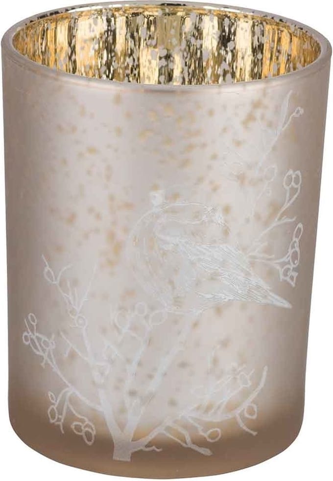Cosy&Trendy Theelichthouder Bird Champagne - Glas