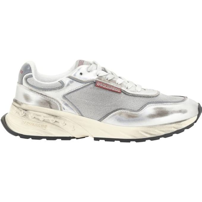 Dsquared² Witte Kalfsleren Bos Taurus Sneakers
