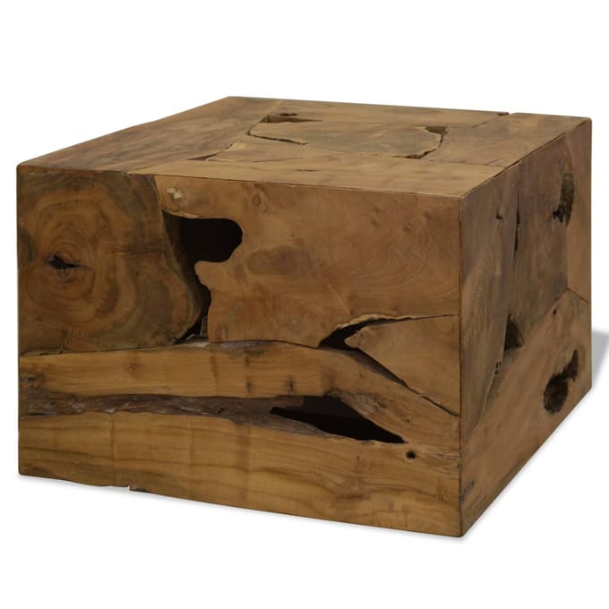 vidaXL - Salontafel - 50x50x35 - cm - echt - teakhout - bruin