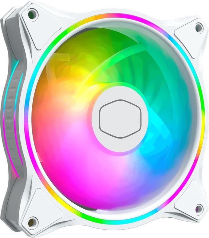 Cooler Master MasterFan MF120 HALO Wit 3in1 - Case ventilator - 120mm - Wit - 30 dBA