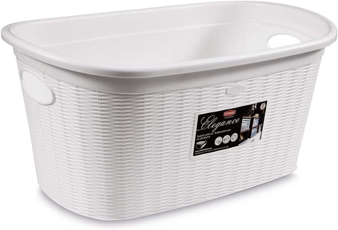 Stefanplast Elegance Wasmand - Wit - Kunststof - 38x58x28cm