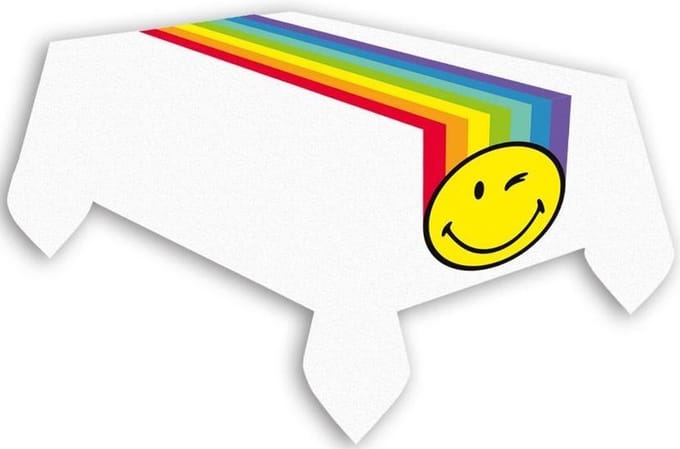 Amscan Tafelkleed Smiley 40 X 180 Cm Papier Wit