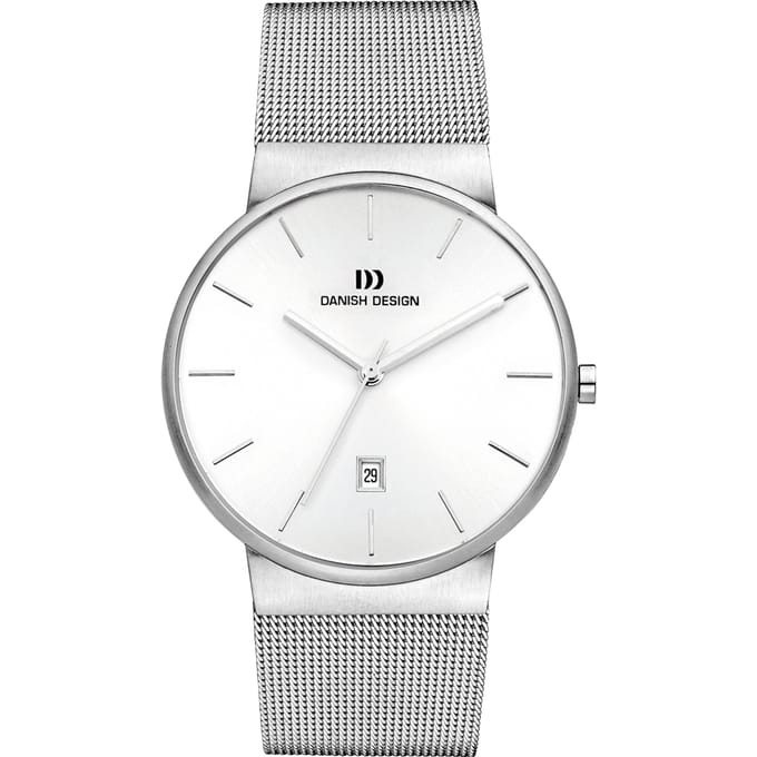 Danish Design TÅGE IQ62Q971 - Horloge Heren - Zilver - Luxe - Analoog - Rond - Leer - 40 mm