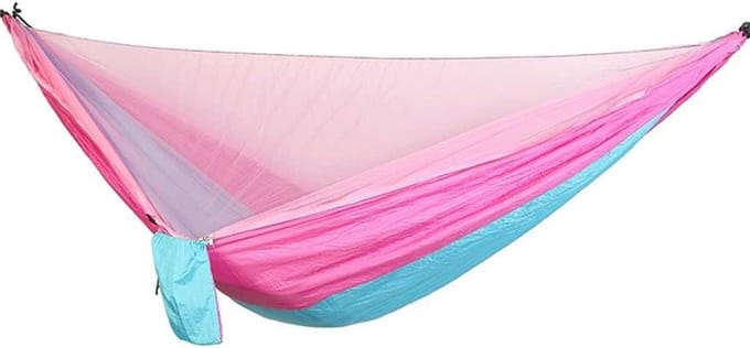 Hangmat met Klamboe - Kampeerhangmat Schommelbed - Ontspannen Buiten - Automatisch Openend Net - 290x140 CM - A