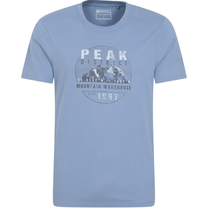 Mountain Warehouse Heren Peak District Korte Mouwen T-Shirt (Blauw)