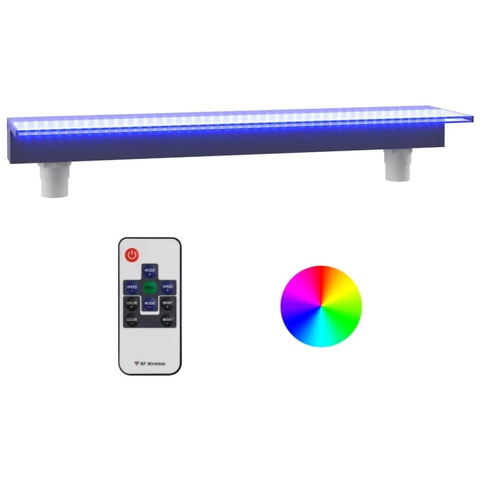 vidaXL - Watervaloverlaat - met - RGB - LED's - 90 - cm - acryl