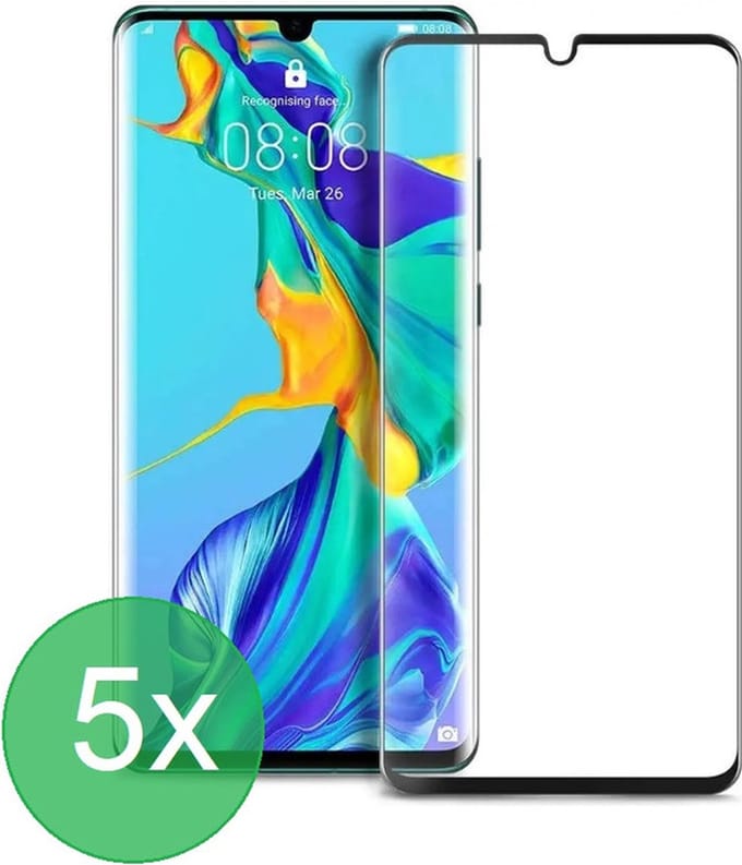Geschikt Voor: Huawei P20 Pro Full Screenprotector 5x - screen protector - volledige glas - bescherming - beschermglas - ZT Accessoires