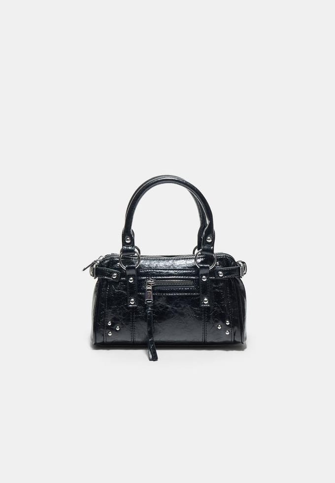 Stradivarius Crossbodytas met studs  Zwart OS