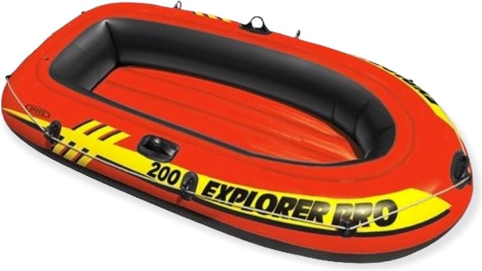 Intex Opblaasbare Boot Rood/Orange met Geel + Opblaasbare Bekerhouder