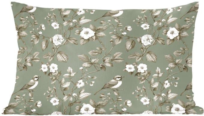 Sierkussens - Kussentjes Woonkamer - 60x40 cm - Botanisch - Vogels - Groen