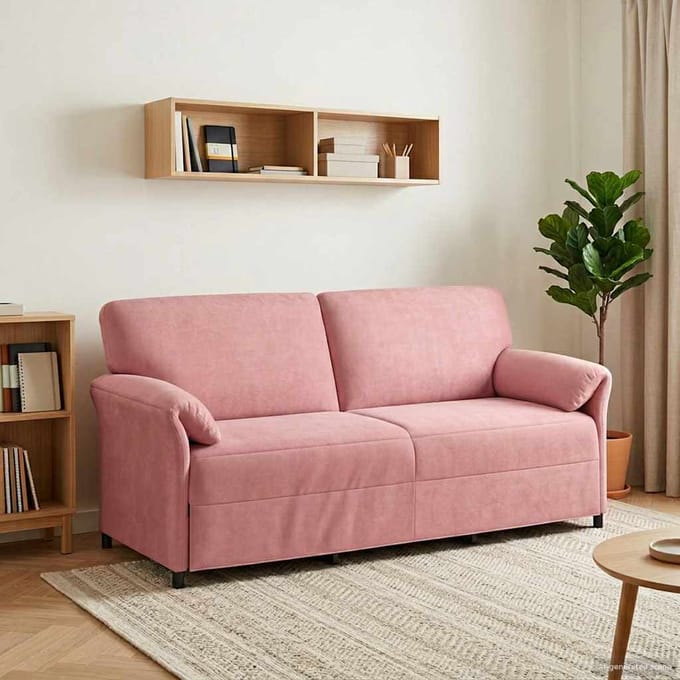 vidaXL - 3-Zits - Sofa - Roze - 198 - x - 83 - x - 95 - cm - Fluweel