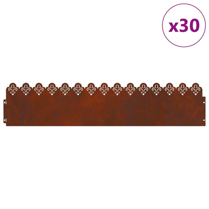 vidaXL - Gazonranden - 30 - st - 103 - x - 0,05 - x - 22 - cm - weervast - staal