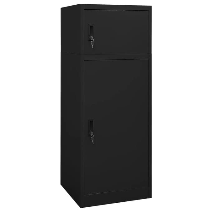 vidaXL - Zadelkast - 53x53x140 - cm - staal - zwart