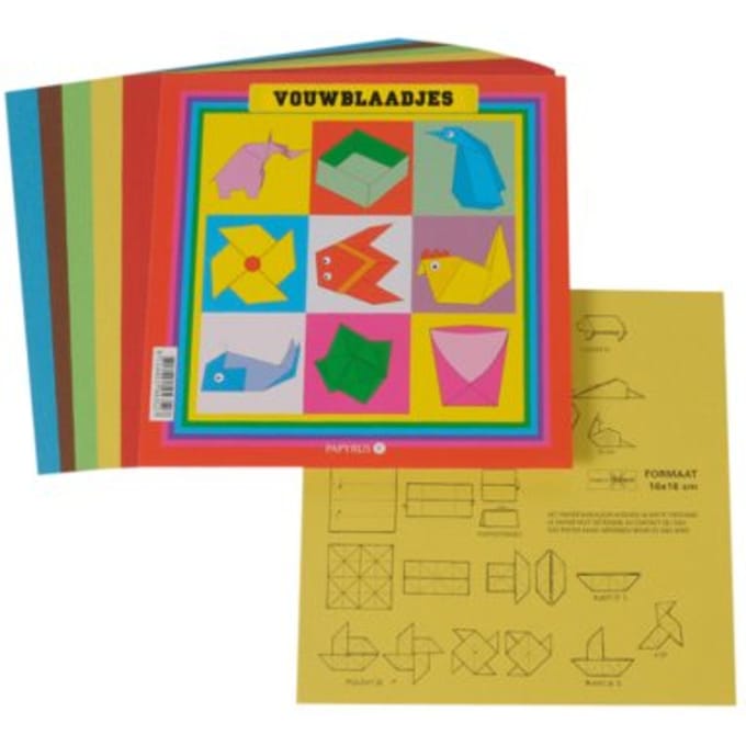 Vouwblaadjes vierkant 16x16cm 65gram assorti