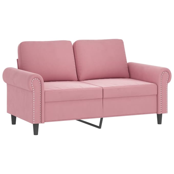 vidaXL - 2-delige - Loungeset - met - kussens - fluweel - roze