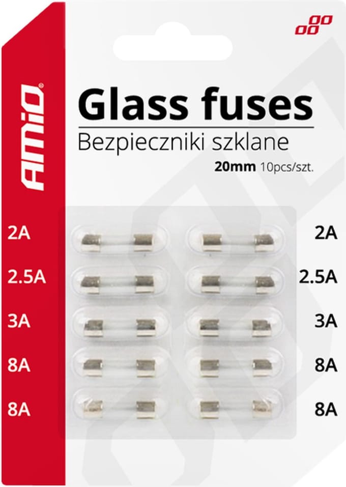 Glaszekeringen mini (20mm) 10 stuks