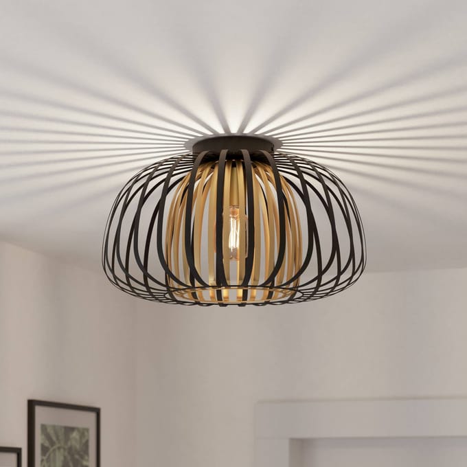 EGLO Encinitos Plafondlamp - E27 - Ø 45 cm - Zwart/Goud