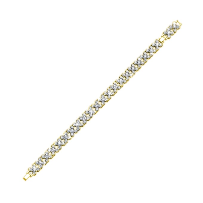 Bloemige armbanden - Goud en kristal