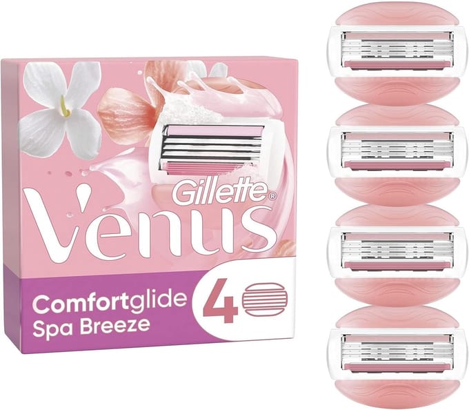 Comfortglide Spa Breeze 2-in-1 Scheermesjes voor Vrouwen - 4 Stuks met Hydraterende Scheergelstrips