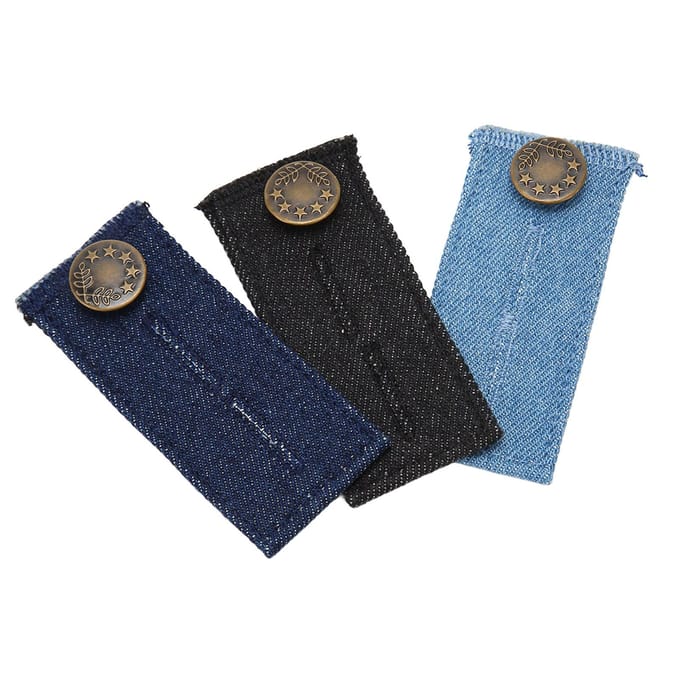 3 stuks broek taille verlengers metalen knoop katoen gemakkelijk te gebruiken duurzame taille verlenger knoop voor gray