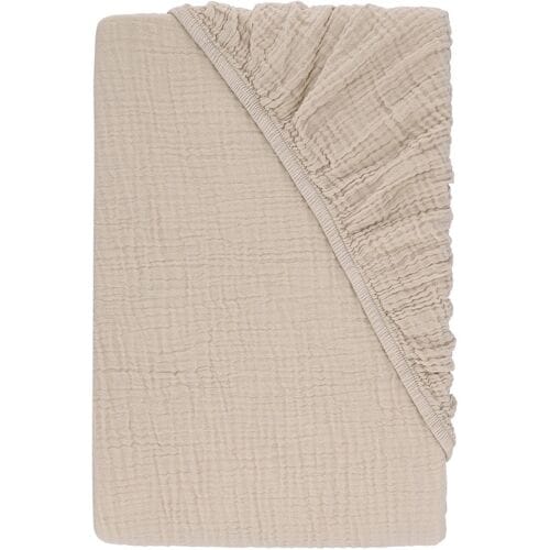 LIVARNO Mousseline hoeslaken 90-100 x 200 cm (Beige)
