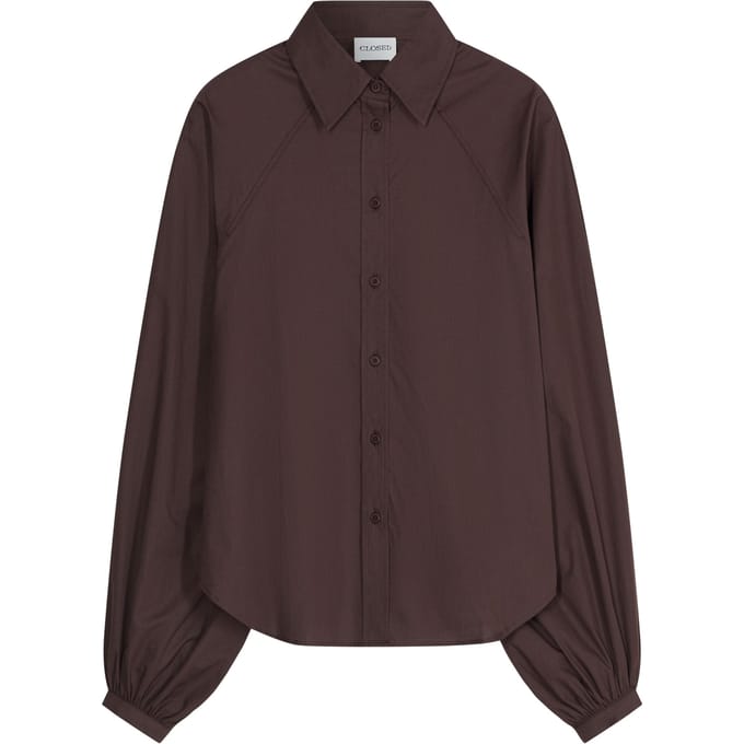 Closed Raglan Blouse Blouses Donkerbruin C94126-25c-22