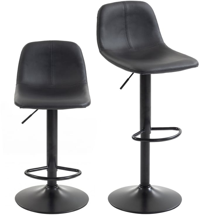 HOMCOM-Barstool-PU-44 x 37 x 104 cm-Zwart