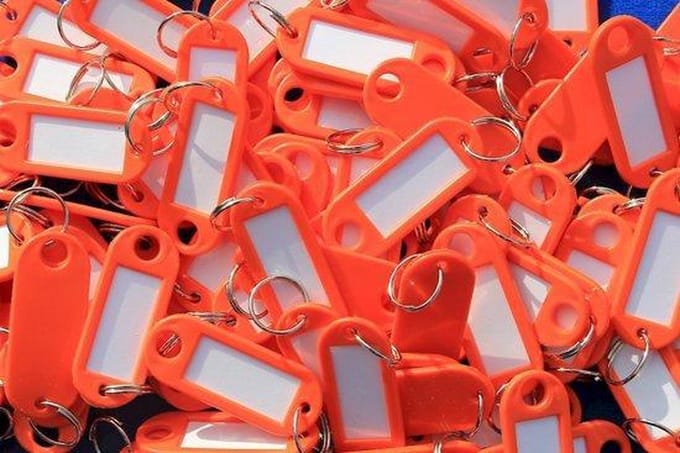 Sleutellabels - Sleutellabel - Sleutelhangers - Sleutelhanger - Oranje - 100 Stuks