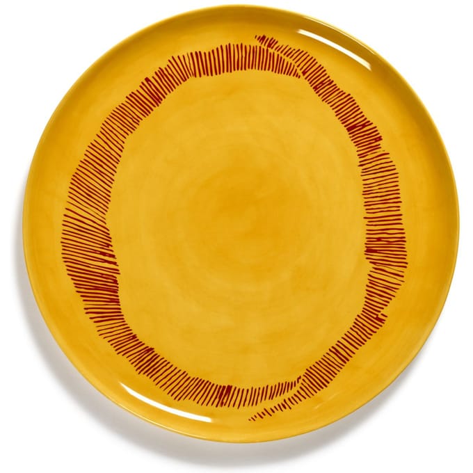 Serax Feast Serveerschaal L - yellow/stripes root