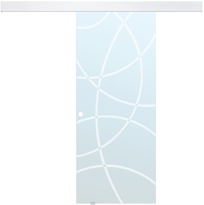 Vente-unique Schuifdeur met opbouwsysteem HEIDI - H205 x L93 cm - gehard glas