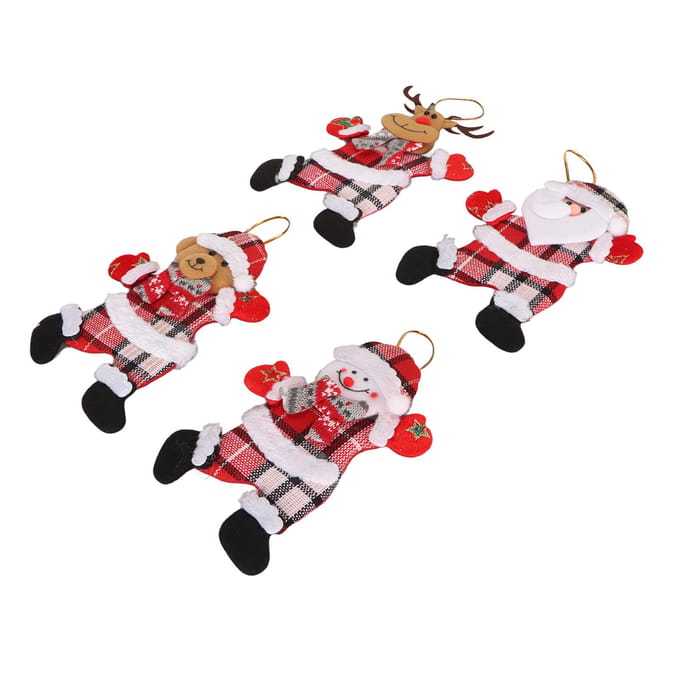 Kerstpop Ornamenten Schattig Lichtgewicht Hangende Kerstversiering voor Boom Deurklink Feest white
