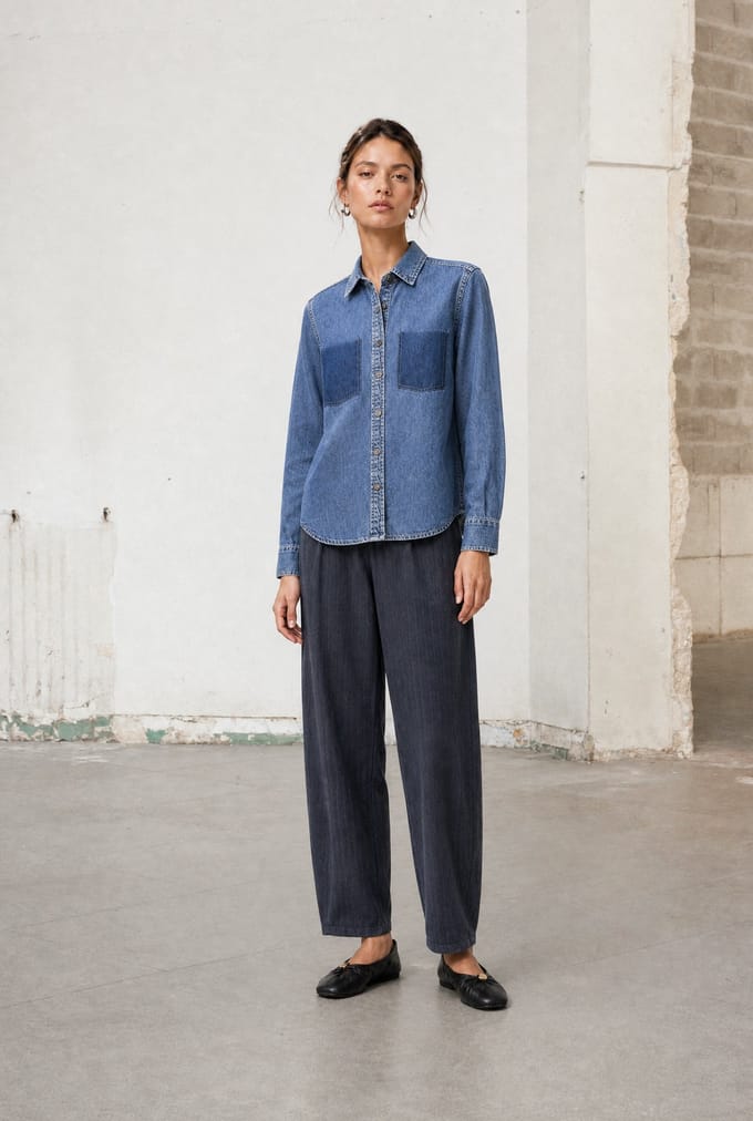 Viscose barel Pants | Blue - Blue / S