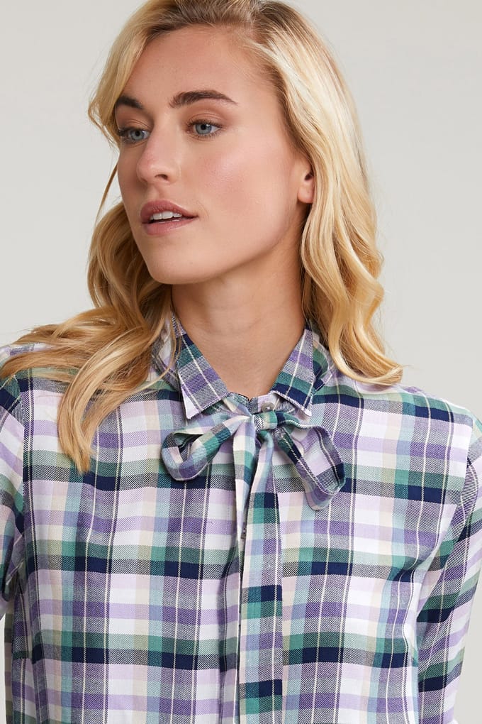 River Woods Green/purple Checked Blouse Fancy Collar Taglia: 34 | Magliette intime Outlet | Donna | Verde