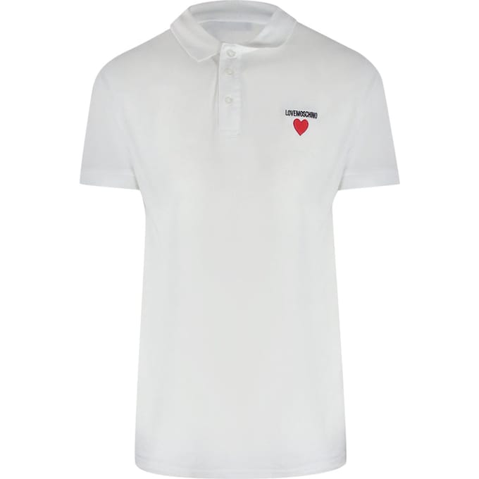 Love Moschino Poloshirt Met Hartlogo, Wit
