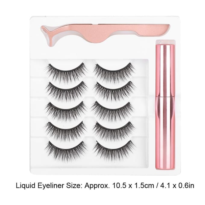 Magneet Valse Wimper Magnetische Vloeibare Eyeliner Pincet Wimper Make-up Tool Set (#051) white