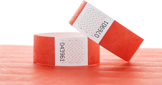 100 Polsbandjes Tyvek, rood