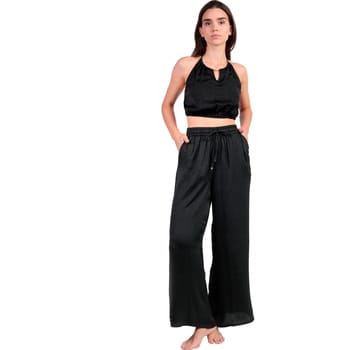 Jumpsui Admas Zomerse satijnen top en broek Satinee Beach