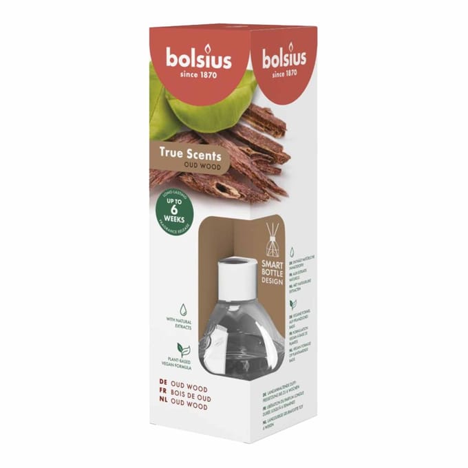 Bolsius - True Scents - Geurstokjes - 60 ml - Oud Wood