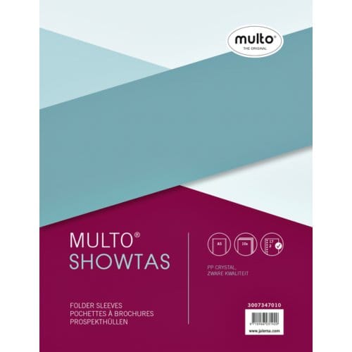 Multo showtassen - formaat A5 - 17-rings - 120 micron glashelder PP - krimp met 10 stuks