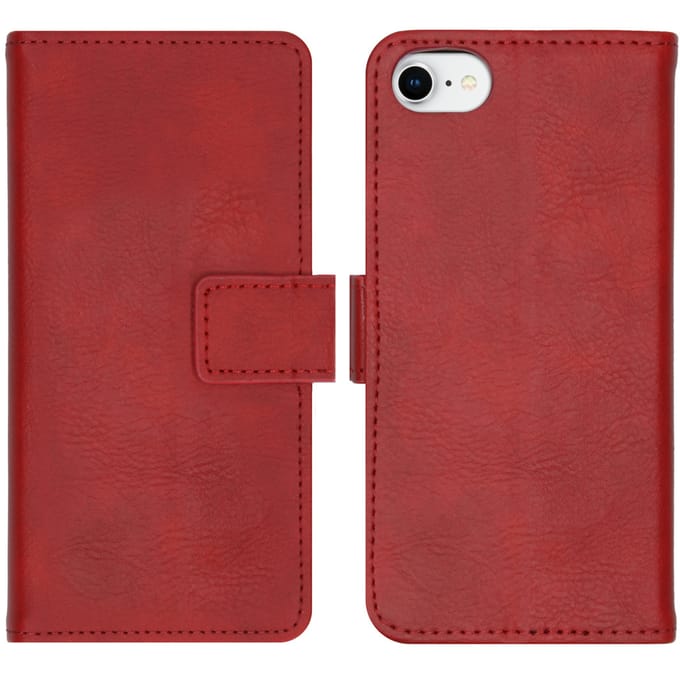 imoshion Hoesje - Geschikt voor Apple iPhone SE (2022) / SE (2020) / 8 / 7 / 6s / 6 - Luxe Bookcase - Rood