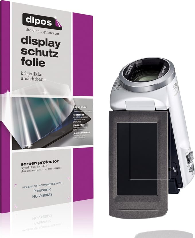 dipos – 4x Beschermfolie geschikt voor Panasonic HC-V480MS | Krasbestendige & heldere Screenprotector Ultra-Thin
