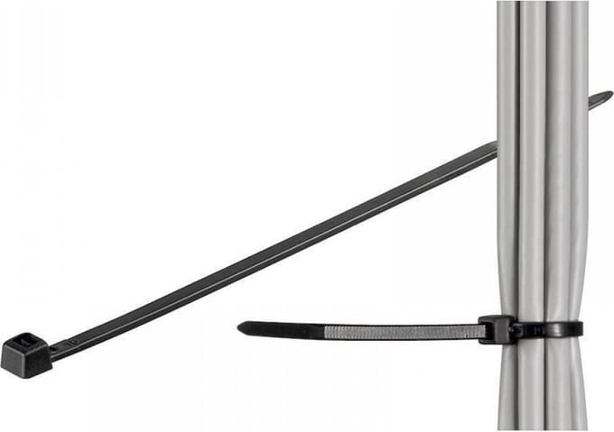 Techly 100 x 2.5mm Nylon Zwart 100stuk(s) kabelbinder