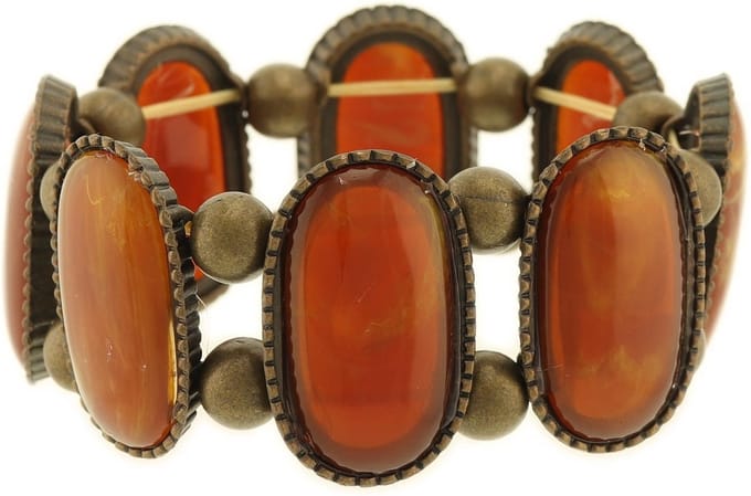Behave - Vintage armband bruin - Boho stijl - Elastisch - 20 cm