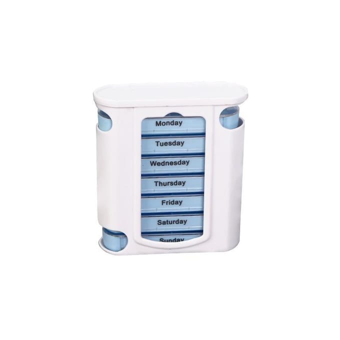 Boîte à pilules à 28 grilles, 1 pièce, conteneur organisateur de médicaments, stockage hebdomadaire, pilule, trieur de comprimés sur 7 jours white