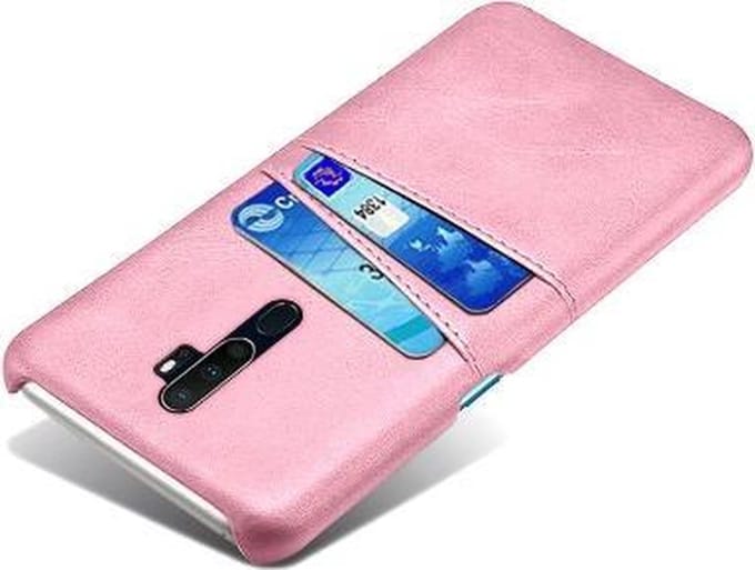 Back Cover met Opbergvakjes + Gehard Glas Screenprotector voor OPPO A9 (2020) _ Roze Goud