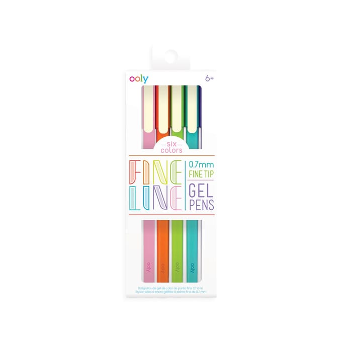 Ooly - Fine Line - Gekleurde gelpennen - 6 kleuren