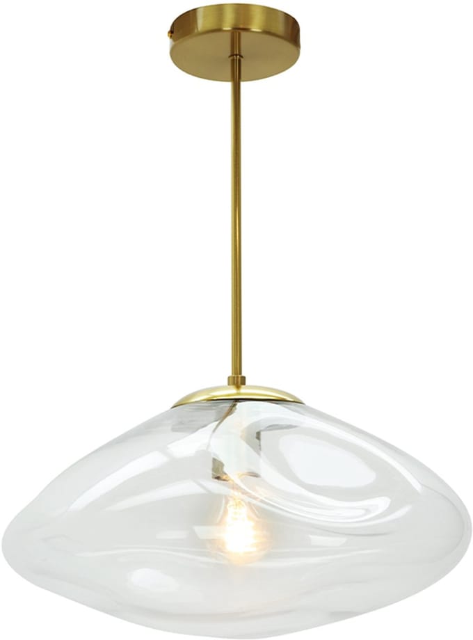 Olucia - EVITA - Plafondlamp - Transparant / Goud - Vorm: Rond