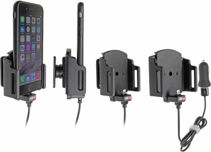 Brodit houder geschikt voor Apple iPhone 6 / 6S / 7 / 8 / X / Xs Actieve verstelbare houder met 12V USB plug