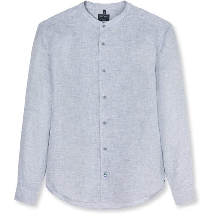 OLYMP Casual Overhemd, Regular Fit, Opstaande kraag, Koningsblauw