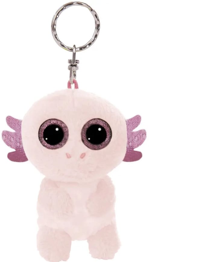 Nici sleutelhanger pluche Glubschis Axolotl Xomo 9cm roze knuffel.
